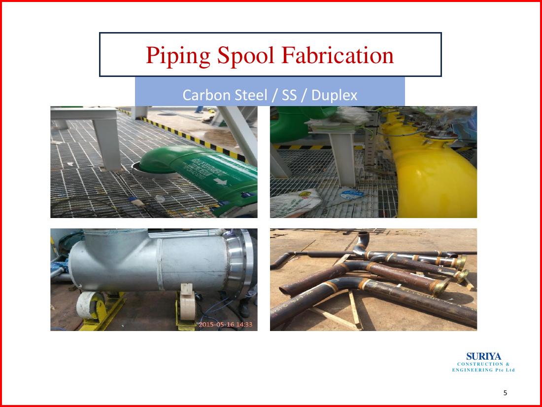 Piping spool fabrication