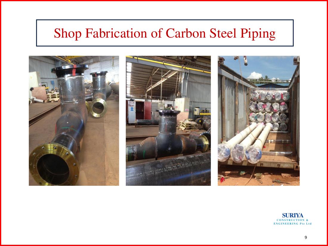 Carbon steel piping fabrication